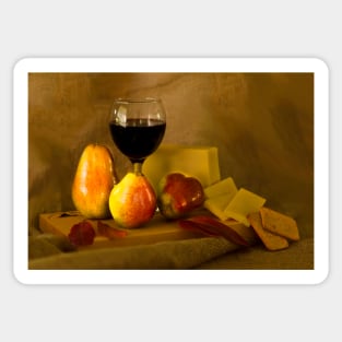 Fruit, Cheese and Wine Sticker